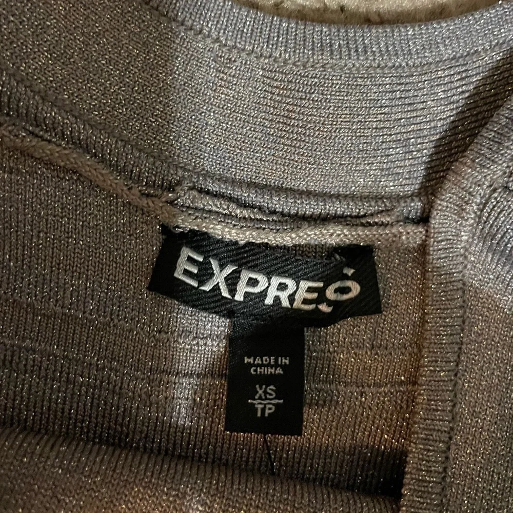 Express Shimmery Grey and black Body-con mini dress size x small‎ NWT